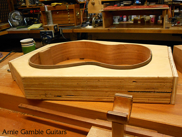 bending the sides of the guitar, arnie gamble, guitar maker, bending the sides, guitar repair, sacramento, california, kline music, authorized martin service center, C. F. Martin repair,