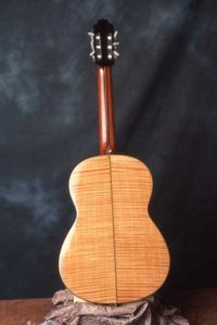 Classical guitar with maple back by Arnie Gamble.